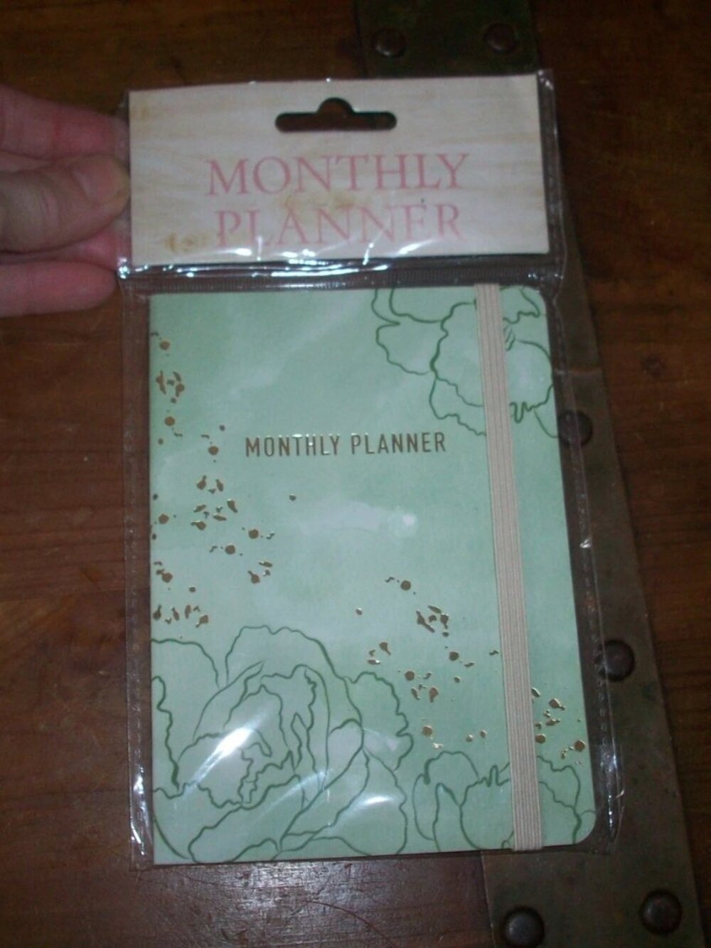 Small Monthly Planner blank date 4.13” x 5.65” Undated Green flowers